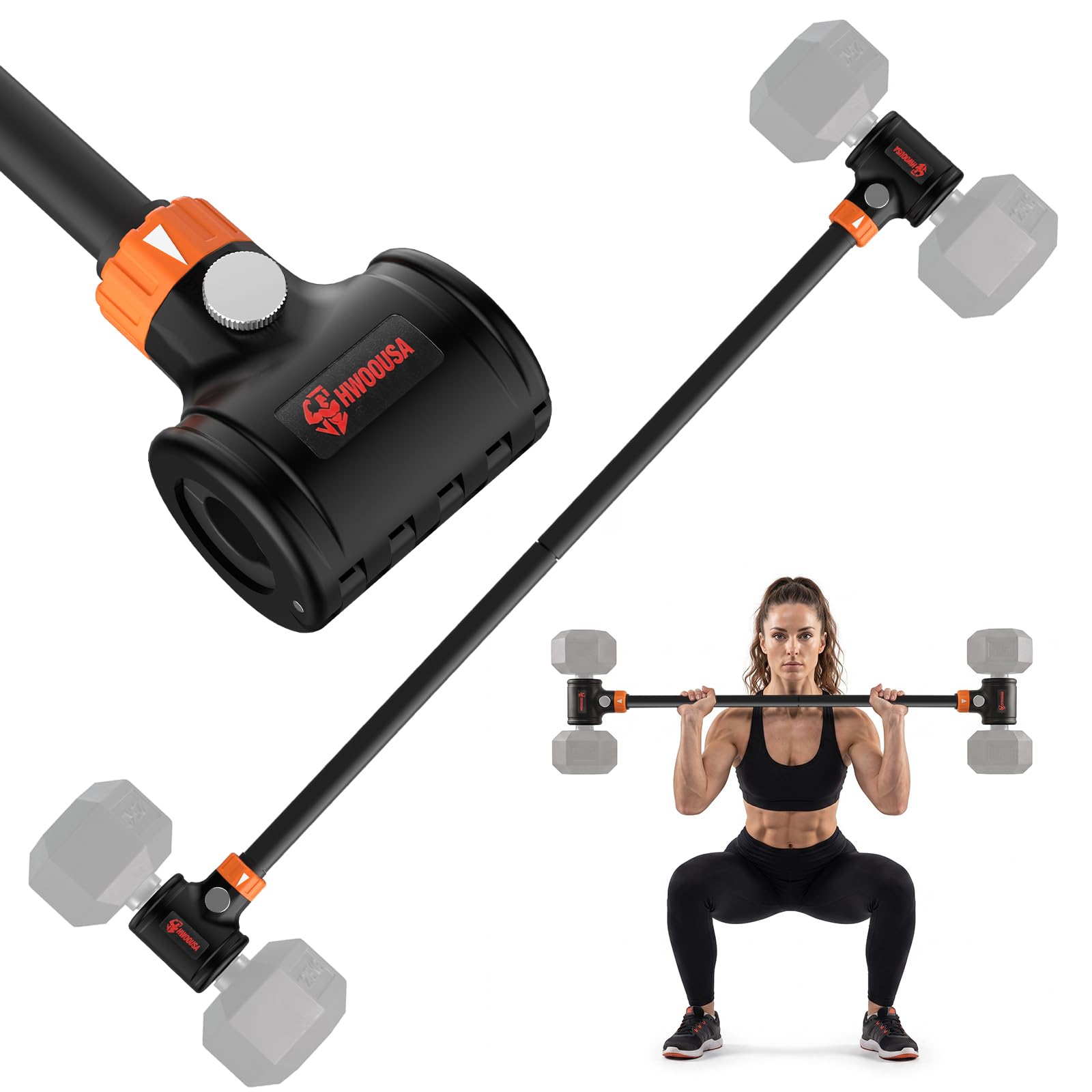 Dumbbell Barbell Converter Bar, Dual Locking, 200 Lbs Capacity