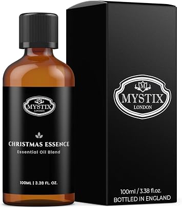 Mystix London | Christmas Essence Essential Oil Blend | 100ml | Orange, cinnamon, clove and pine create a warm festive aroma with sweet spice notes.