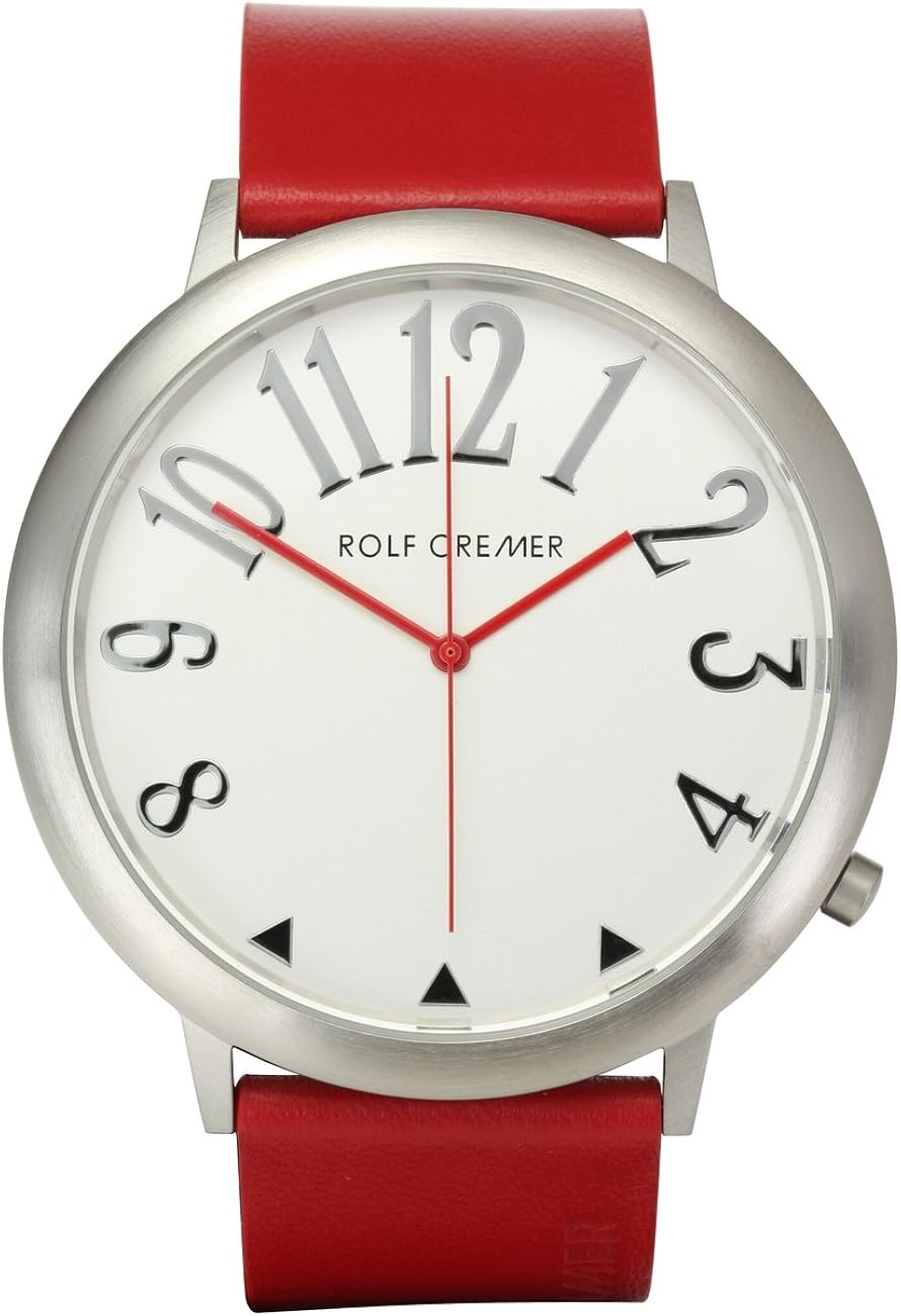 Watch - Analogue / Quartz - Stainless Steel / Leather - Jumbo II, Red/Silver