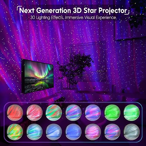 Rossetta Star Projector, Star Projector for Bedroom, Remote Control & White Noise Bluetooth Speaker, 4 Lighting Modes LED Night Lights for Kids Room, Adults Home Theater, Party, Bedroom Decor - Image 3