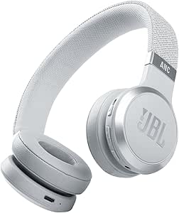 JBL LIVE 460 NC, Cuffie On-Ear Wireless Bluetooth con Cancellazione Adattiva del Rumore, Cuffia Pieghevole Senza Fili per Musica, Chiamate e Sport, Fino a 50h di Autonomia, Bianco