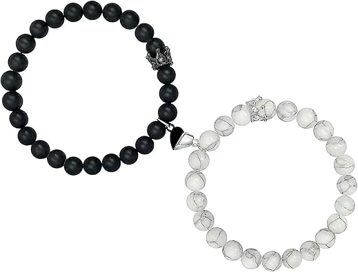 WVT Matching Bracelets for Couples, Long Distance Relationship Gifts for Women Men, His and Hers Bracelets Set for Boyfriend Girlfriend Husband Wife, Anniversary Birthday Promise Gifts for Him