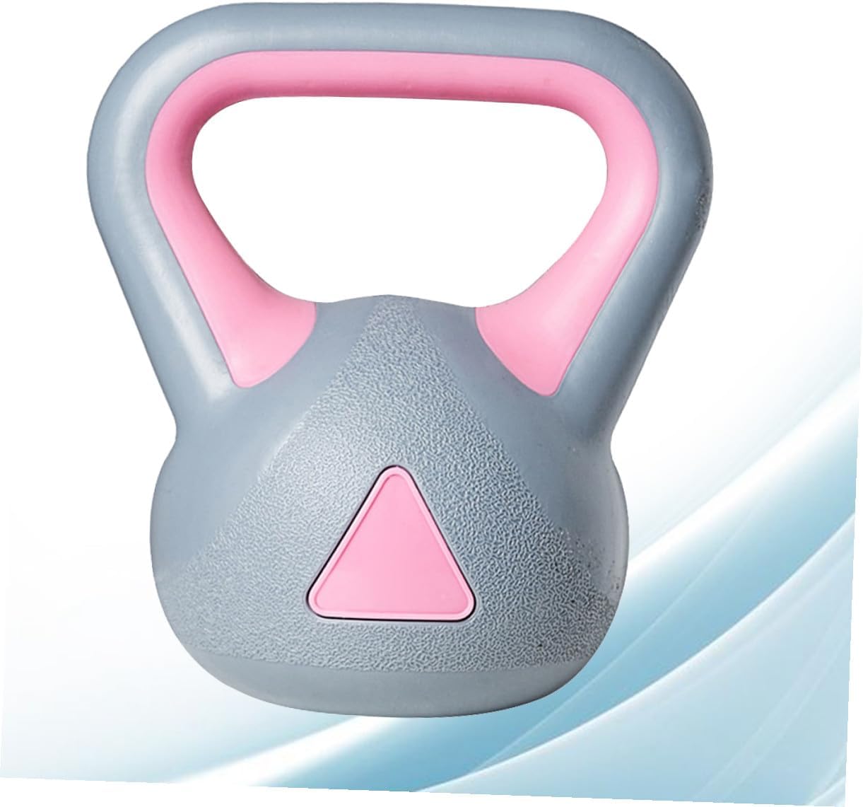 Women’s 4kg Fixed Rubberized Kettlebell for Fitness Training, Home Gym Weight for Strength and Arm Muscle Exercise, Gray Pink Kettle-bell for Squats and Conditioning