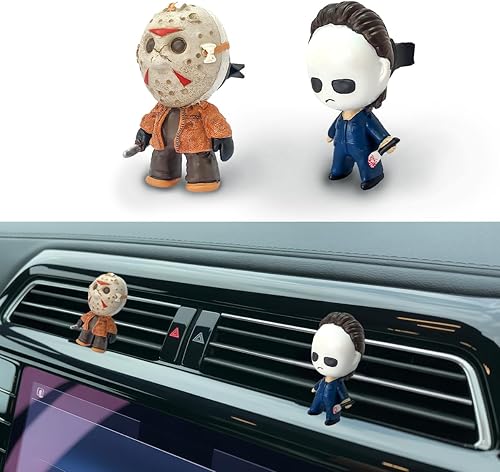 Miniatura 8 de Ambientador de coche de resina 3D de personajes de película de terror, clips de ventilación de ambientador espeluznantes, accesorios de automóvil