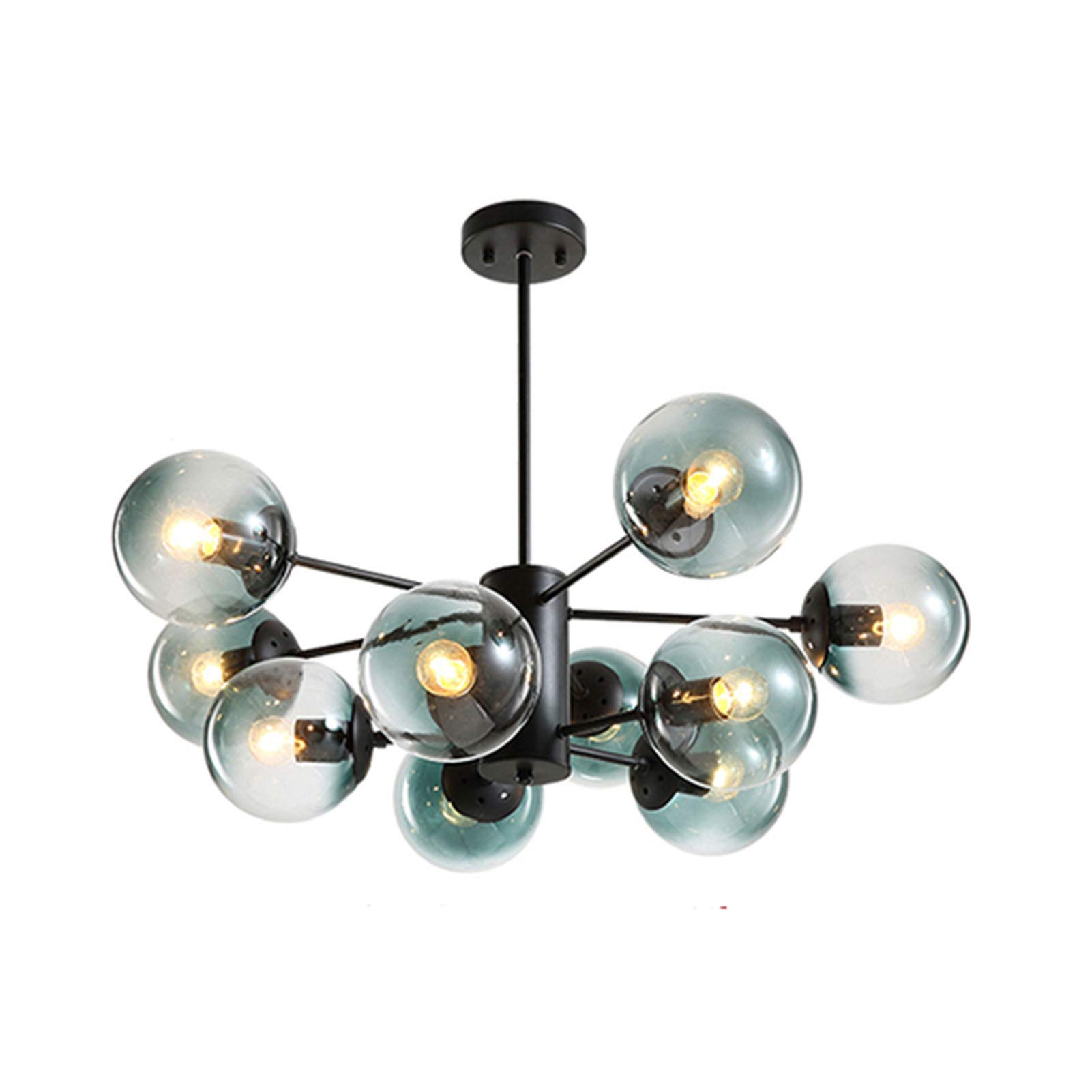 CZYLJLK Modern Ceiling Light,12 Lights Sputnik s Blue Dining Room Lighting Fixture Mid Century Industrial Vintage Pendant Light for Living Bedroom-Black 10t