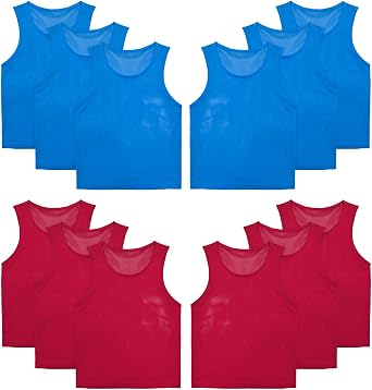Soccer Pennies Youth,Team Practice Vests for Sports,Football Practice Jersey for Child, Teen & Adult,Set of 12