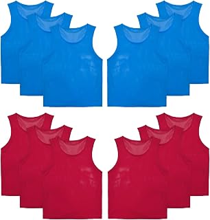 Soccer Pennies Youth,Team Practice Vests for Sports,Football Practice Jersey for Child, Teen & Adult,Set of 12