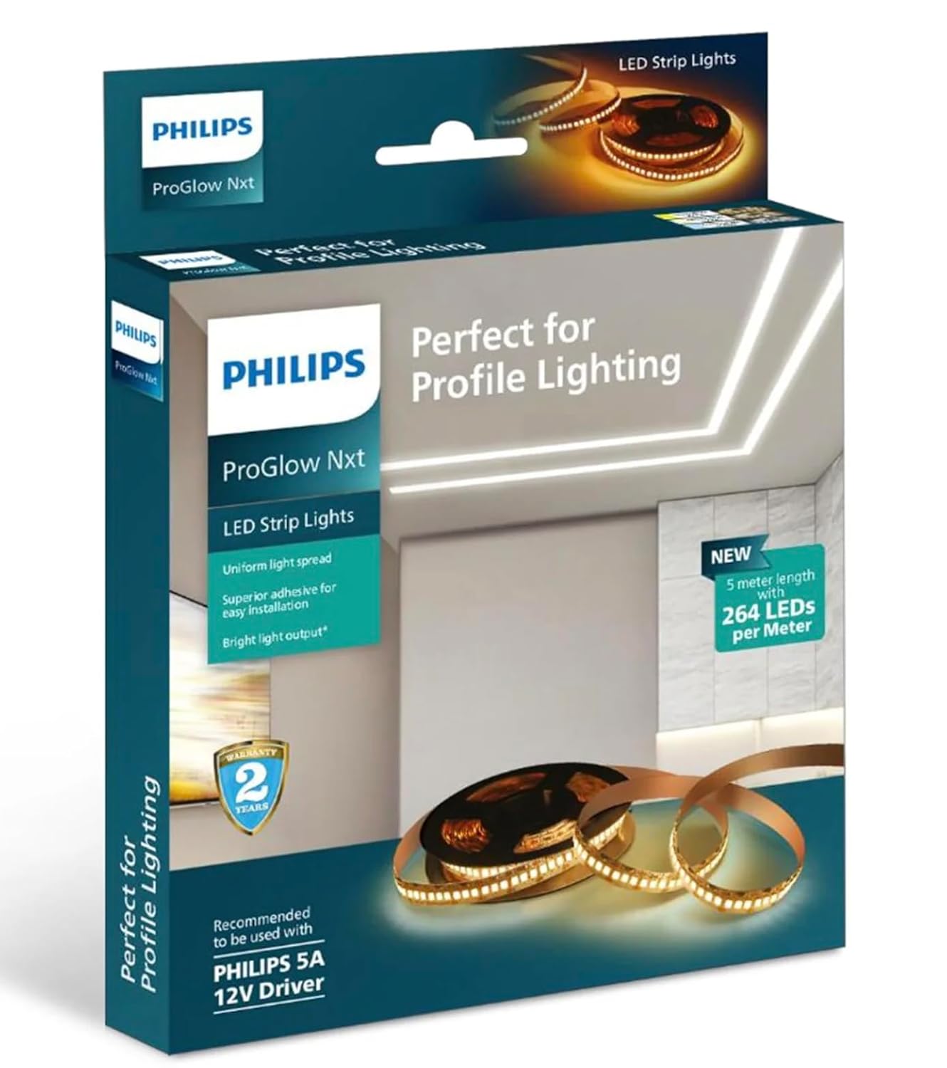 Philips LED Strip ProGlow Nxt 264 LEDs 55w 12v Next Generation of Profile Lighting Warm White