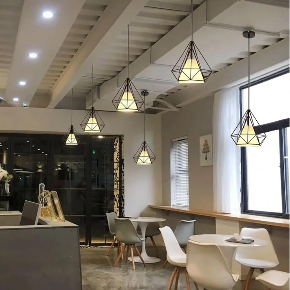 1-Lights Fabric Pendant Lights Fixtures Chandelier Lighting Modern Flush Mount Ceiling Light Retro Black Length Adjustable Hanging Lamp E26 for Bedroom Kitchen Island Dining Room Living Room