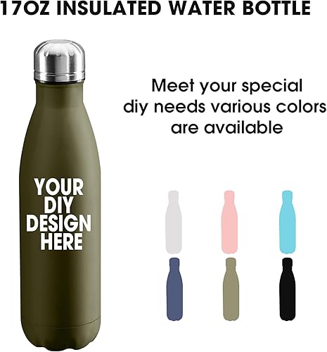 Miniatura 2 de Botellas de agua personalizadas personalizadas de acero inoxidable de 17 onzas con aislamiento de doble pared a prueba de fugas para deportes al