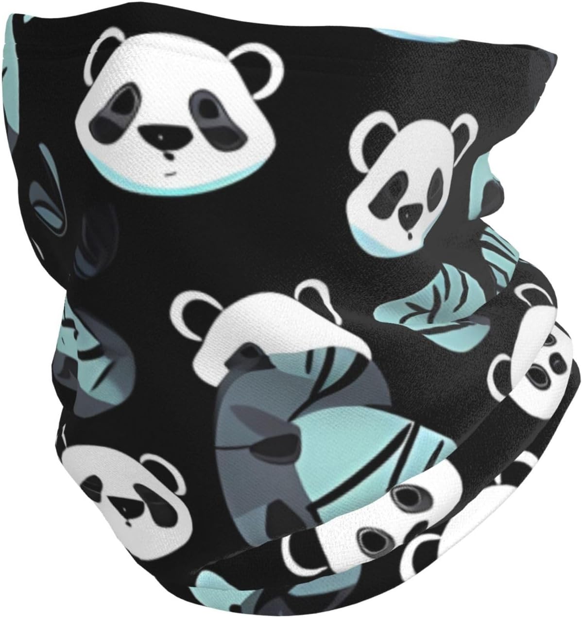 Neck Warmer Winter, Black And White Panda Face Print For Cold Weather Winter Face Mask,Thick Warm Neck Gaiter Face Scarf,For Men Women Skiing Cycling - With Rope
