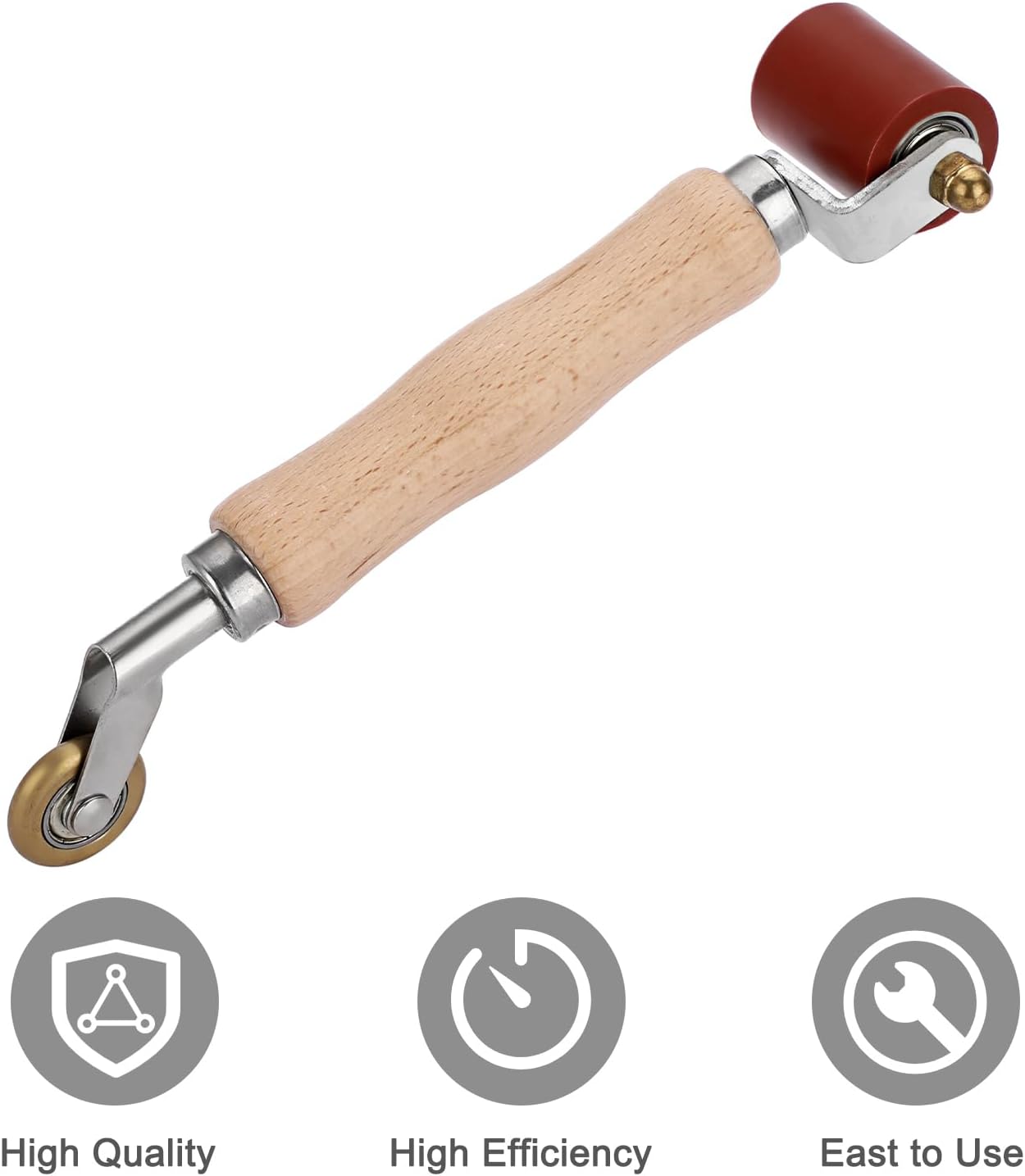 Sumnacon 2 in 1 Welding Handheld Roller, 40mm Silicone Seam Roller and 6mm Interal Corner Brass Penny Roller for PVC/TPO/EPDM Ply Roofing Tape, Sound Deadening, Banner, Wallpaper