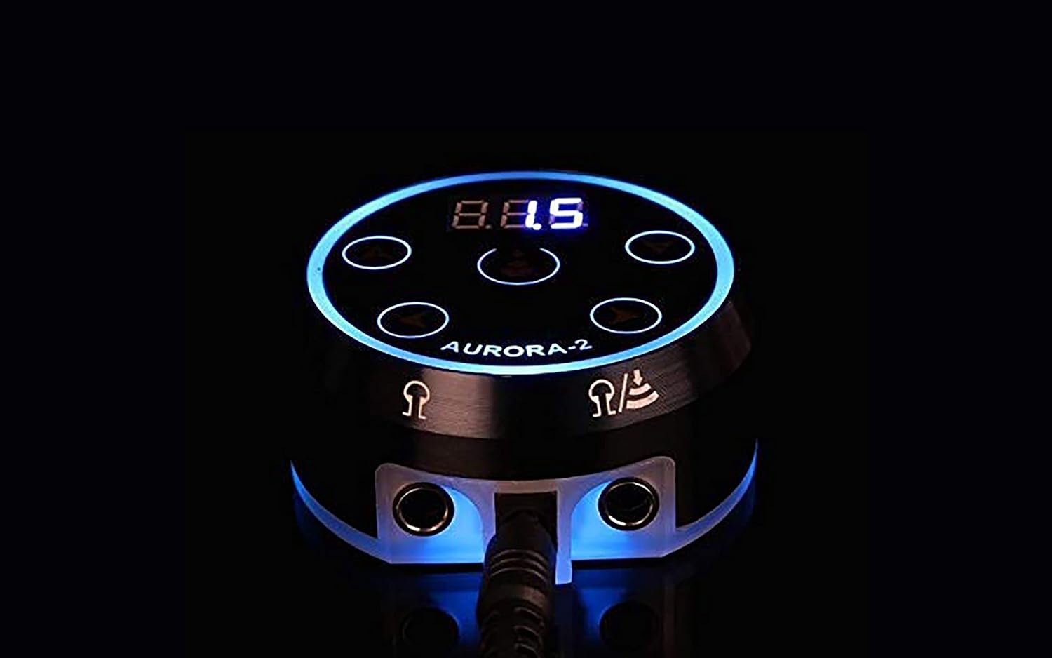 Coveted Professional Tattoo Power Supply - Aurora Colorful 2nd Generation with Digital Display, Push Button Rotary Tattoo Machine Compatibility, Adjustable Voltage, Sleek Black Color - OTW-PDL2-1