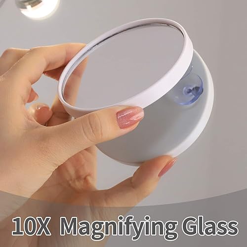 Miniatura 7 de Fenair Espejo de tocador grande con luces y altavoz, espejo de maquillaje iluminado Hollywood con base resistente, 18 bombillas LED regulables, 3