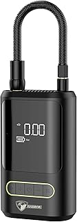 HABROK Portable Air Pump for Car, Bike, Motorcycle, Balloons & Sports Balls Compact Tire Inflator with Nozzle Attachments (Black)