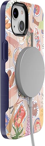 Vista 161 de Casely Funda para iPhone 13 Compatible con MagSafe Color Splash de medianoche Funda retro abstracta Color de medianoche Splash Abstracto