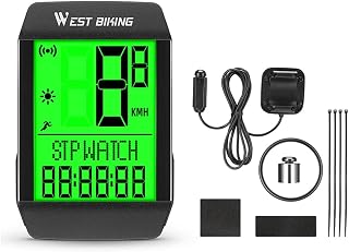 XIYINLI 5 Language Bicycle Speed Meter Waterproof Cycling Mimeter Multi-Functional Bike Speedometer Full Screen Backlight Cycling Stopwatch