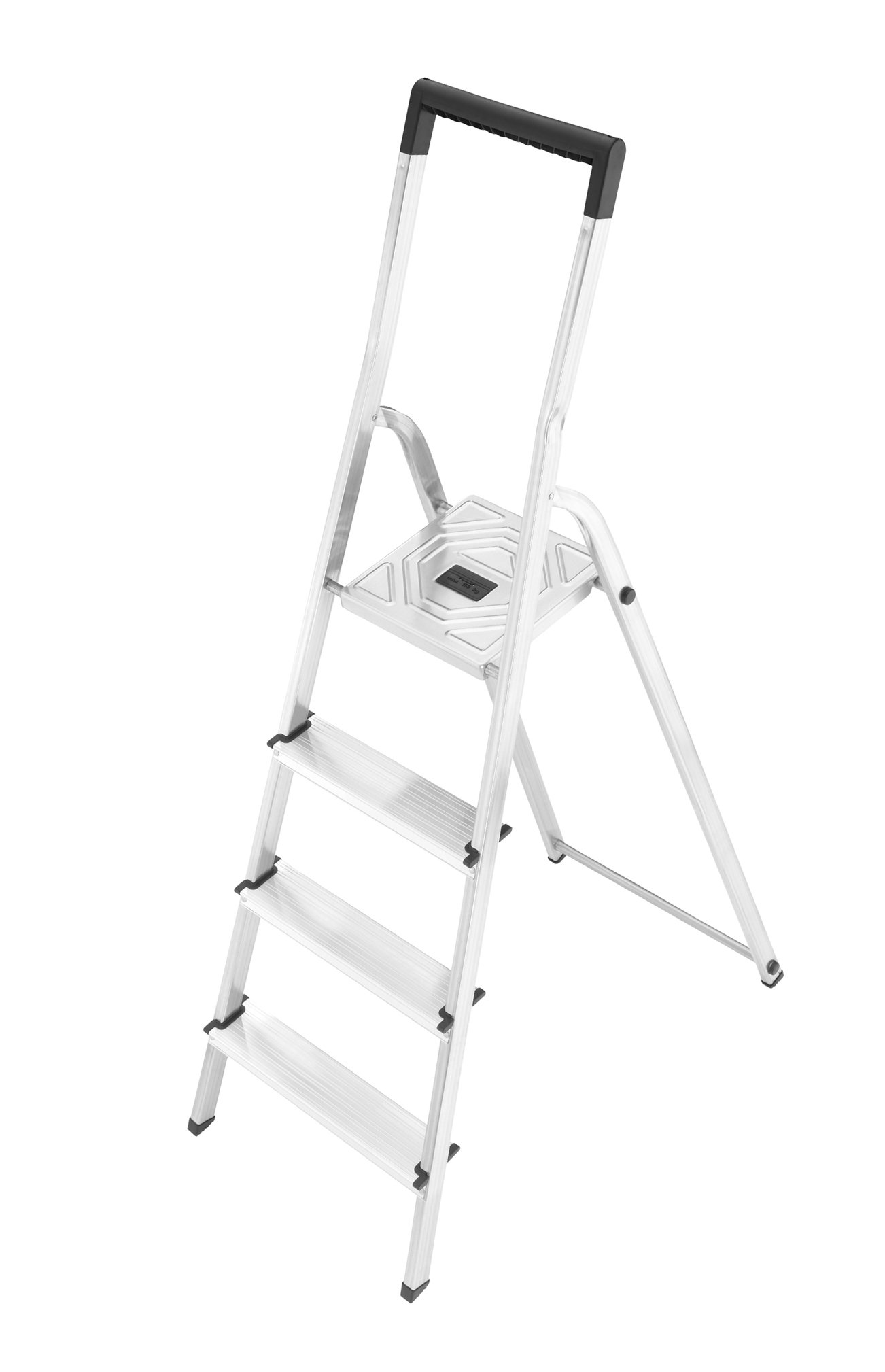 Hailo 8140-407 safety ladder, 4 steps, with bucket hook for enhanced safety, made in Germany