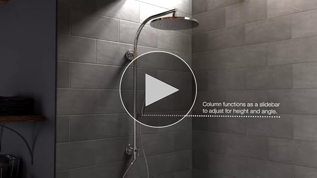 KOHLER K-45209-SN Hydrorail-R Arch Bath and Shower Column, Vibrant