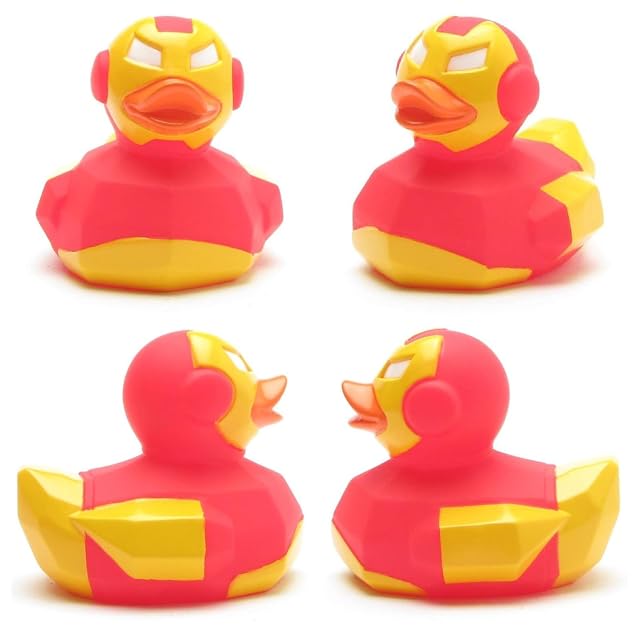 Foto 3 de 6 de Pato de baño Red Star, patito chirrido, longitud: 8,5 cm, incluye llavero de pato de baño
