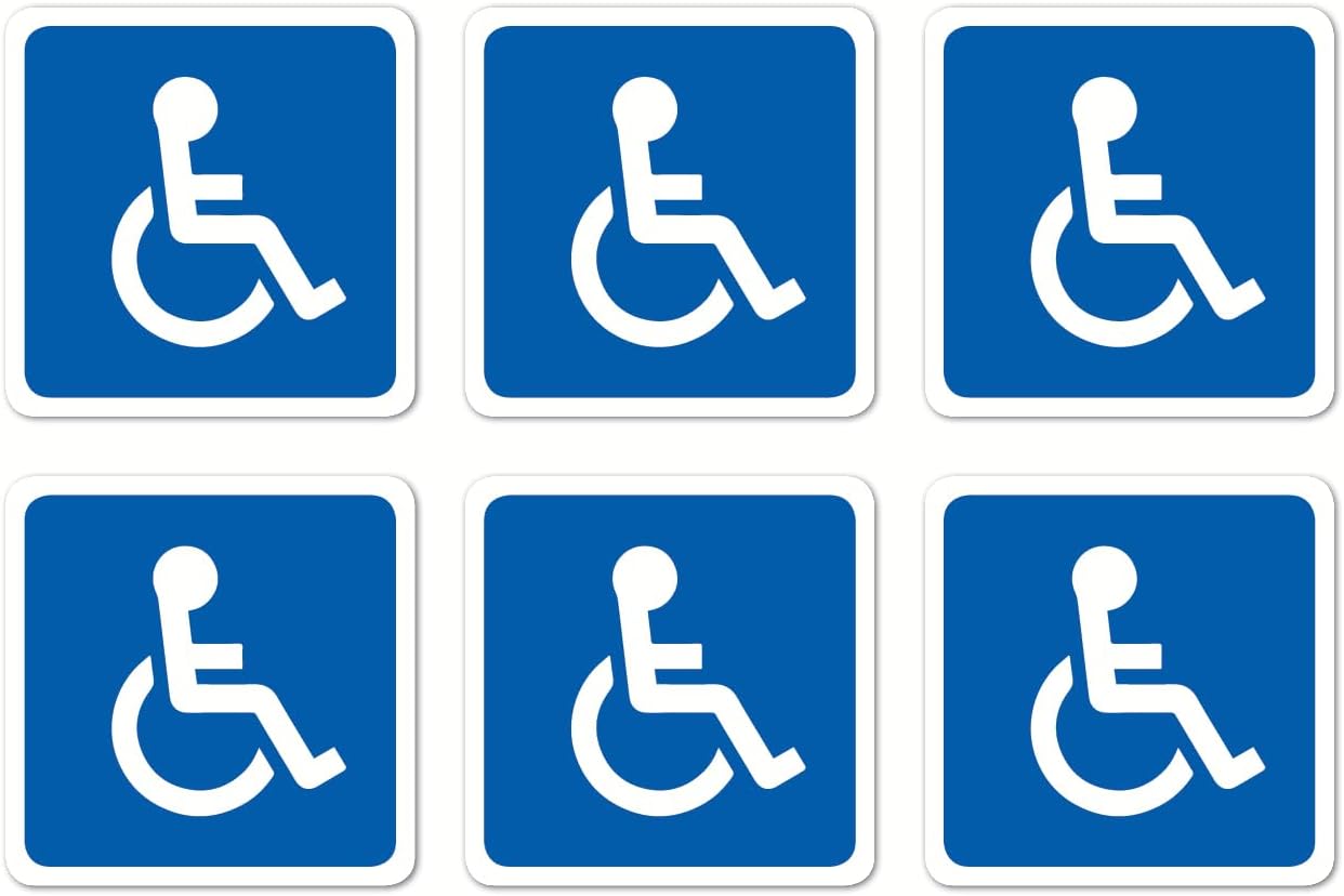 (2 x 2 inch) Wheelchair Symbol Handicap Car Parking Sticker