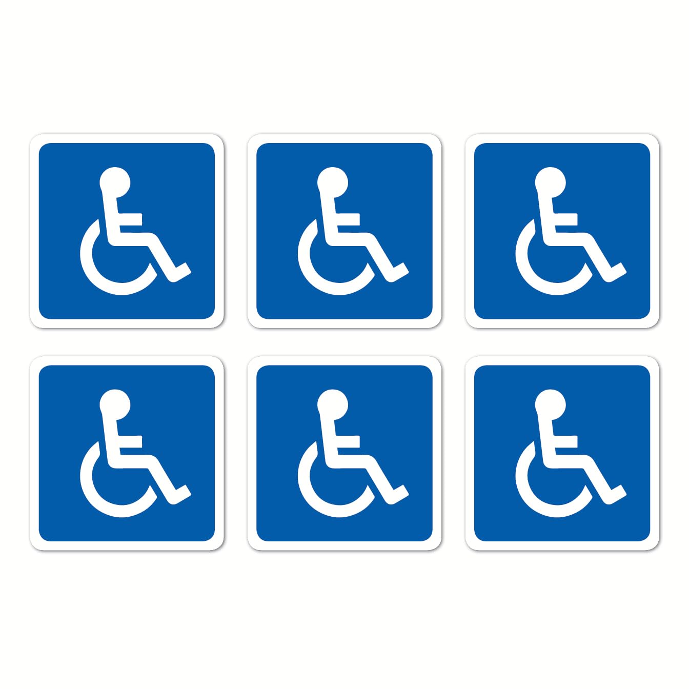 (2 x 2 inch) Wheelchair Symbol Handicap Car Parking Sticker