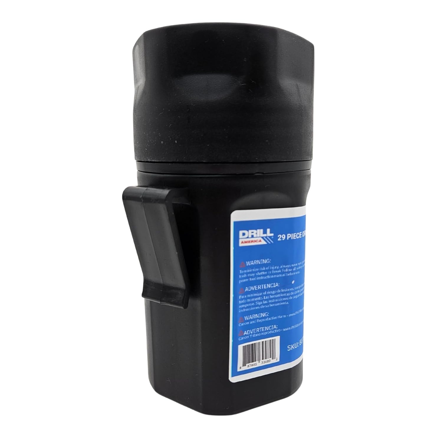 Drill America Empty Drill Bit Index/Case, Holds 29 Sizes, Round Plastic Bit Cooler, 1/16-1/2 by 64ths