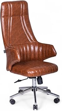 Hunter Brown Leather Executive Chair | No Assembly Required