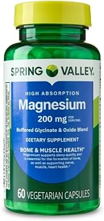 Magnesium 200mg, 60 Capsules - Magnesium Sleep Support Bone & Muscle Health Dietary Supplement Vegetarian (Pack of 1)