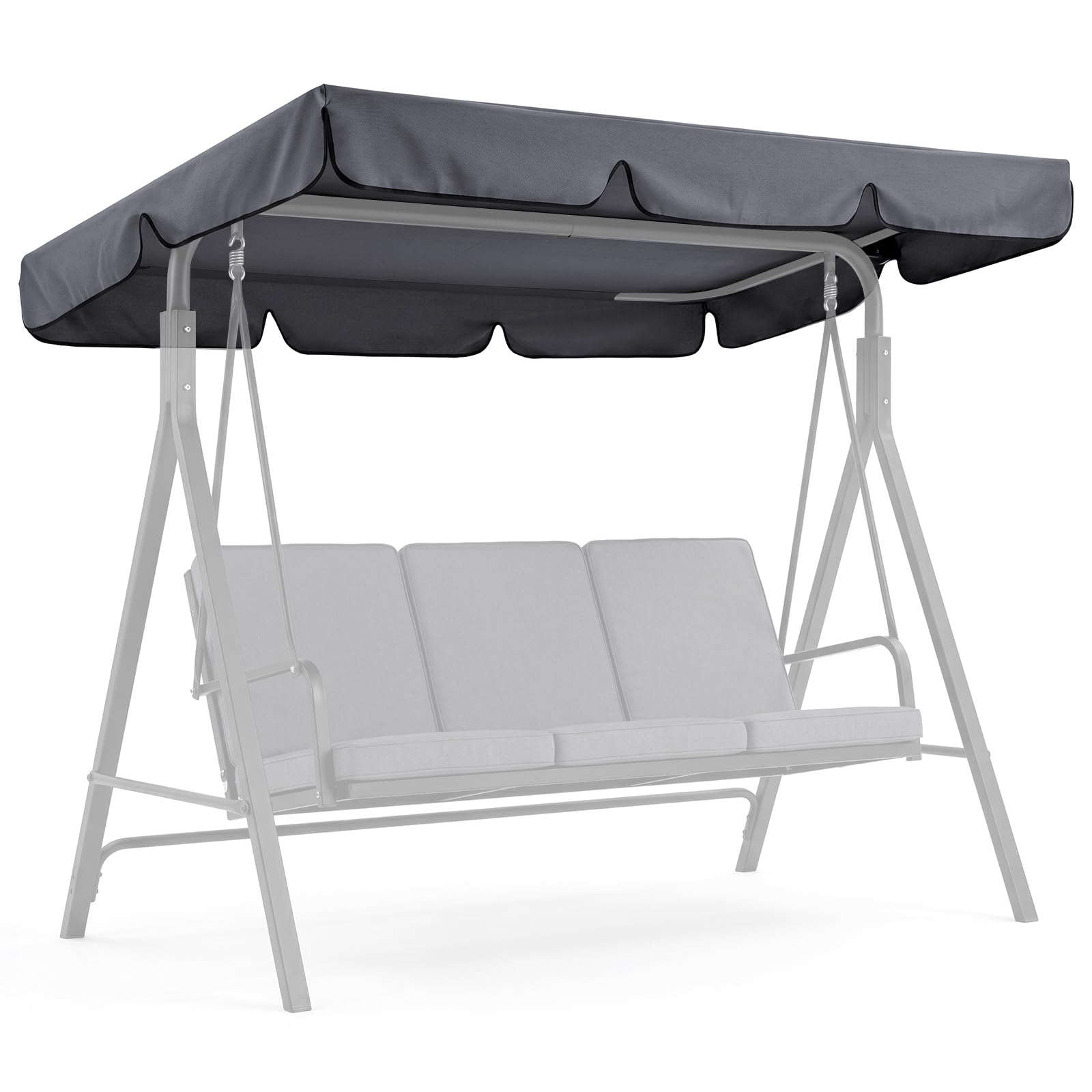 Aipwerer Hollywoodschaukel Dachbezug, Dach für Hollywoodschaukel 3 Sitzer, UV-Schutz Gartenschaukel Dach, Ersatz Bezug für Gartenschaukel Wetterfest & Reißfest für Outdoor Garten