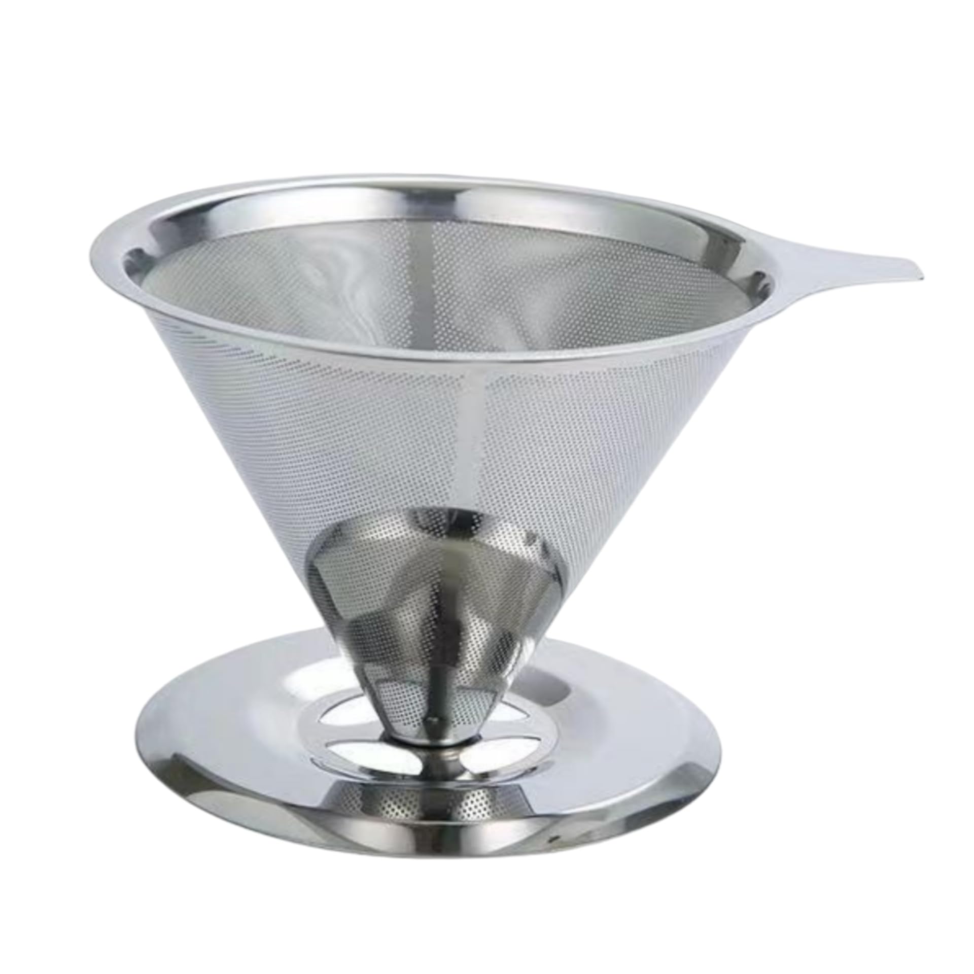 Filtro per caffè in acciaio inossidabile 304 con set di base, tazza filtrante per caffè senza carta, imbuto per caffè senza carta, 175 (M)