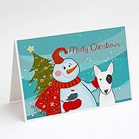 Vista 5 de Caroline's Treasures BB1861GCA7P Muñeco de nieve con Border Collie tarjetas de felicitación y sobres, paquete de 8 tarjetas en blanco con sobres