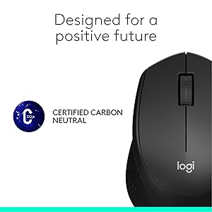 Logitech M330 SILENT Wireless Mouse, 2.4GHz with USB Receiver, Optical Tracking, Quiet & Lightweight, Long Battery Life, for PC, Mac, Laptop, Chromebook - Black