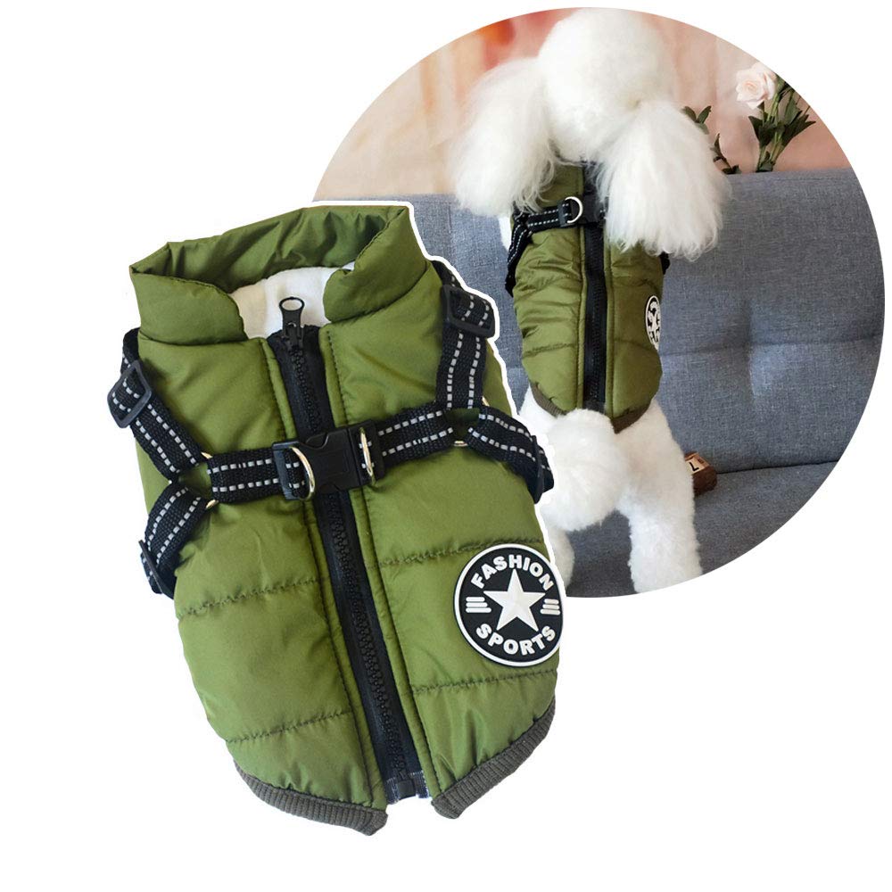 Ropa para perros pequeños, abrigo cálido de invierno para perro, chaleco para mascotas, arnés para gatos, cachorros, perros pequeños