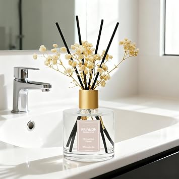 Reed Diffuser Sets, 200ml Osmanthus Flower Diffuser with 8 Sticks Home Fragrance for Bedroom Bathroom, Home & Office Decor