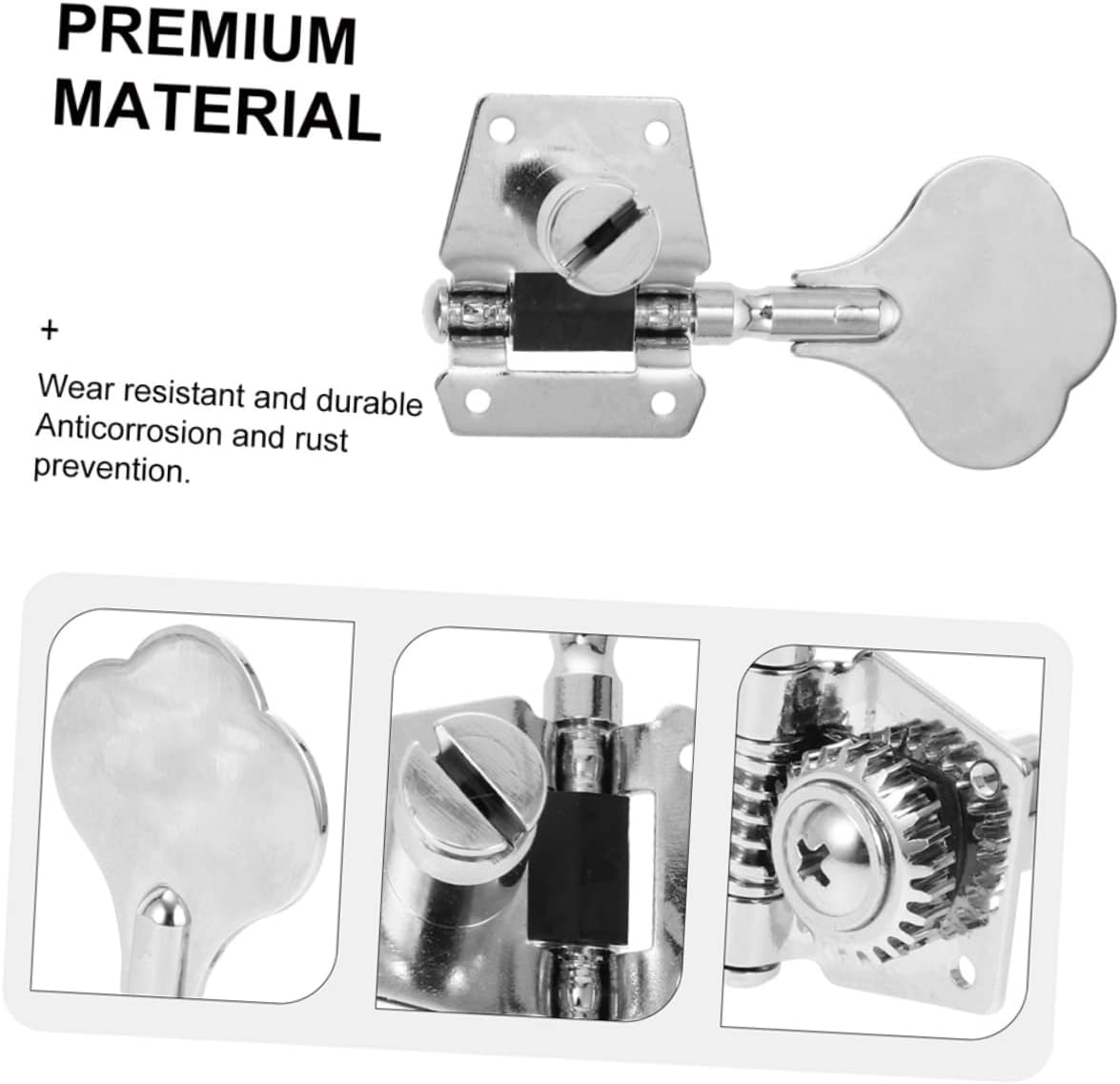 HEMOTON Bass Tuning Keys Electric Bass Tuning Pegs Metal Tuner for Bass Guitar Smooth Surface and Corners