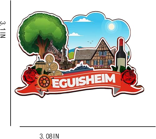 Miniatura 3 de Eguisheim Grand Est France - Imán de madera para nevera, monumentos 3D, recuerdos coleccionables de viaje, decoración hecha a mano -2967