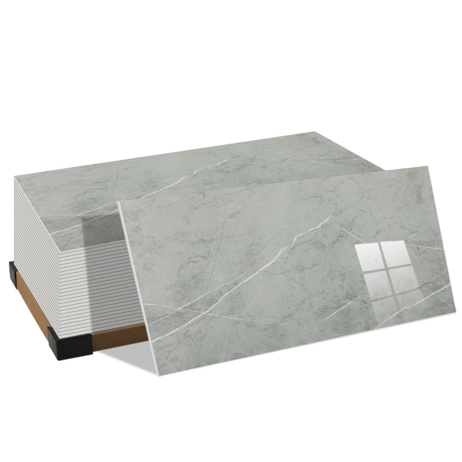 Putentfun 2.2mm Marble Stick on Tiles for Bathroom Self Adhesive Wall Tiles
