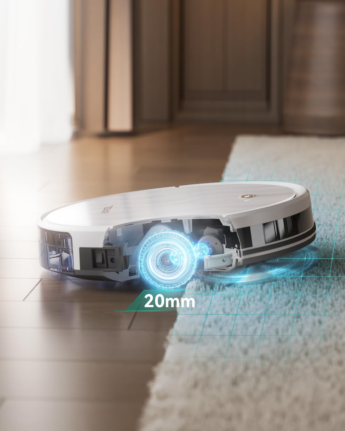 Tesvor Saugroboter mit Wischfunktion - M2 Staubsauger Roboter,6000Pa Starke Saugkraft Roboterstaubsauger,Selbstaufladend,WLAN, 5100 mAh +180 Min.Laufzeit Ideal für Tierhaare,Teppich,Hartboden.