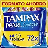 Tampax Pearl Compak Regular, 72 Tampones, Nuestro nº1 en Confort y Protección
