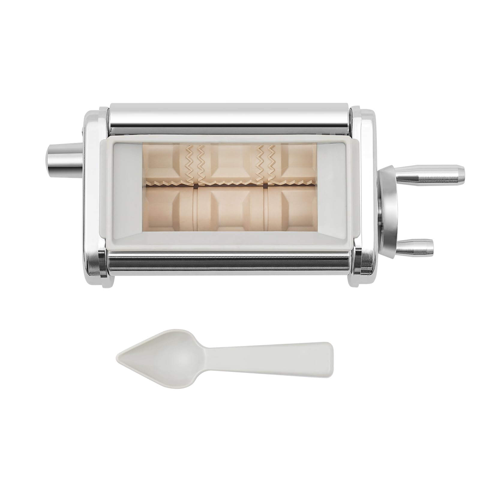 Ravioli Maker Accesorio para batidora de pie, juego de máquina de pasta, moldeador de masa de acero inoxidable y ABS para raviolis, bocadillos y accesorios de máquina de pasta (plata)