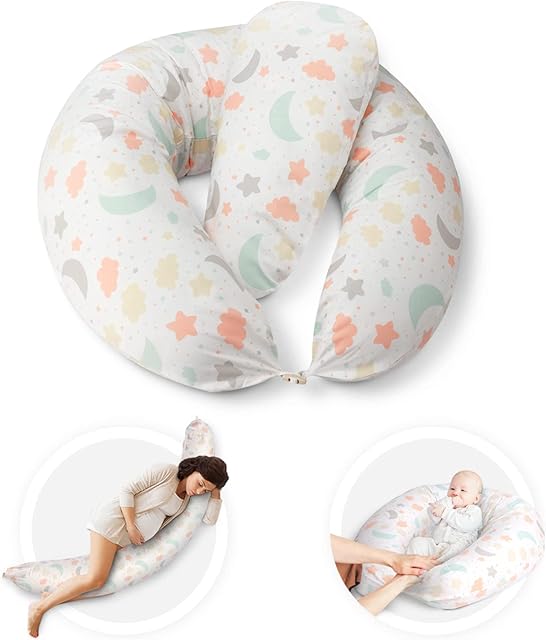 kidoola 2 Pack Pregnancy Pillow & Feeding Cushion, Provides Mother & Baby Support for Sleeping, Feeding, Breastfeeding, Maternity. Soft, Reliable & Comfortable, Washable, Pregnancy Gift