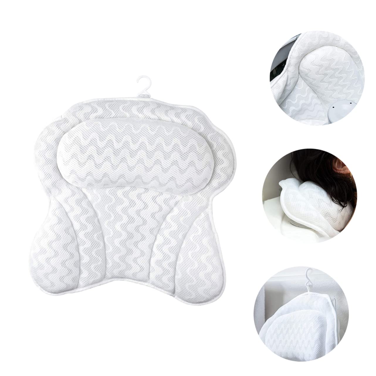 Mikinona Almohada De Bañera Ventosa Cuello Almohada De Baño Práctica para Bañera Cuello De Color