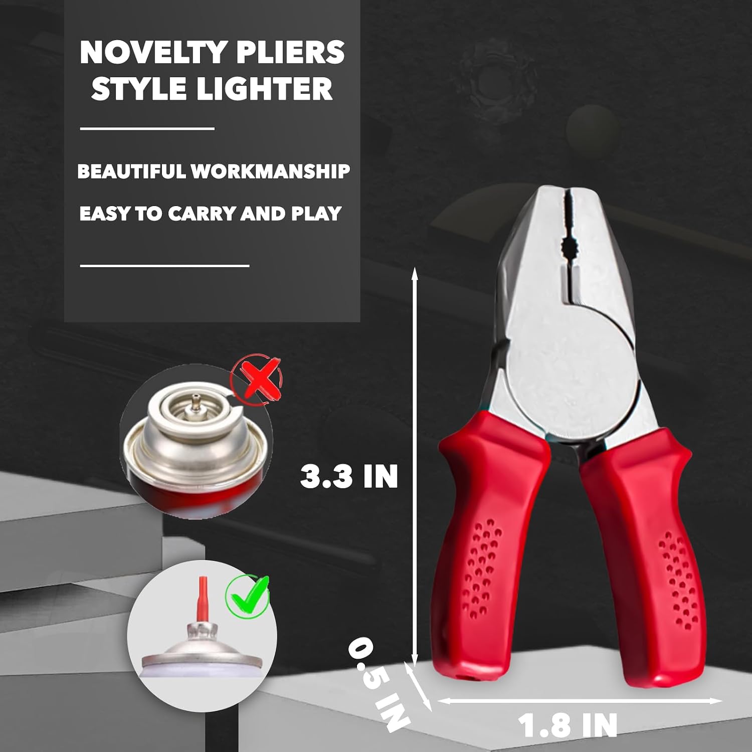 Creative Tools Novelty Butane Lighters Refillable Cool Soft Flame Lighter Unique Lighter for Men Candle Birthday Gifts BBQ (No Butane Fuel) (#06)