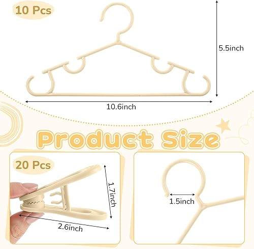 Miniatura 138 de Hsei Baby Hangers with Clips, Plastic Kids Pants Hangers for Nursery Closet, Top and Bottom Clothes Hanger Set for Newborn Child Infant Toddler Boys