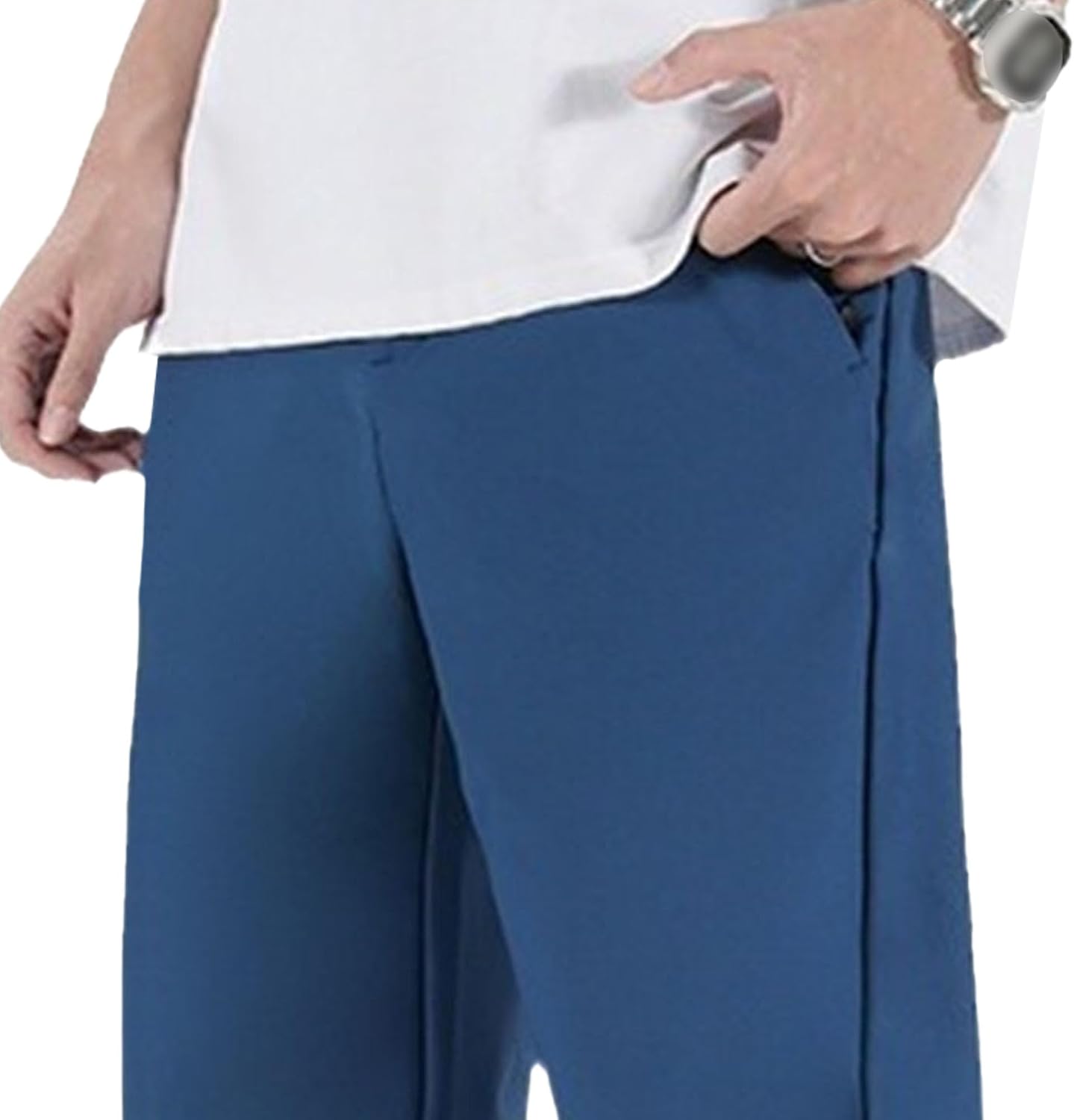 Men's Stretch Basic Comfort Running Pants Solid Elastic Waist Casual Trousers Loose Fit Outdoor Athletic Sweatpants