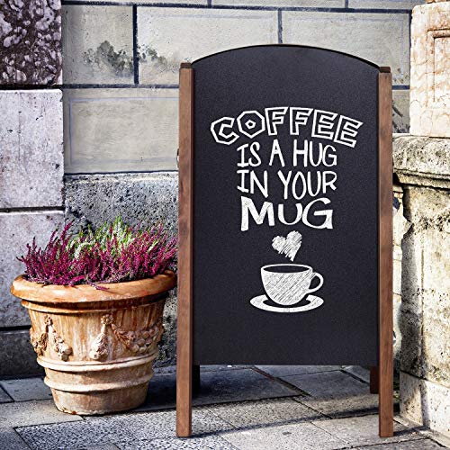 USA_BEST_SELLER 31.5" Wood A-Frame Sidewalk Signage Chalkboard Rustic Magnets Wall Large Wood Frame Boards - Thumbnail 4