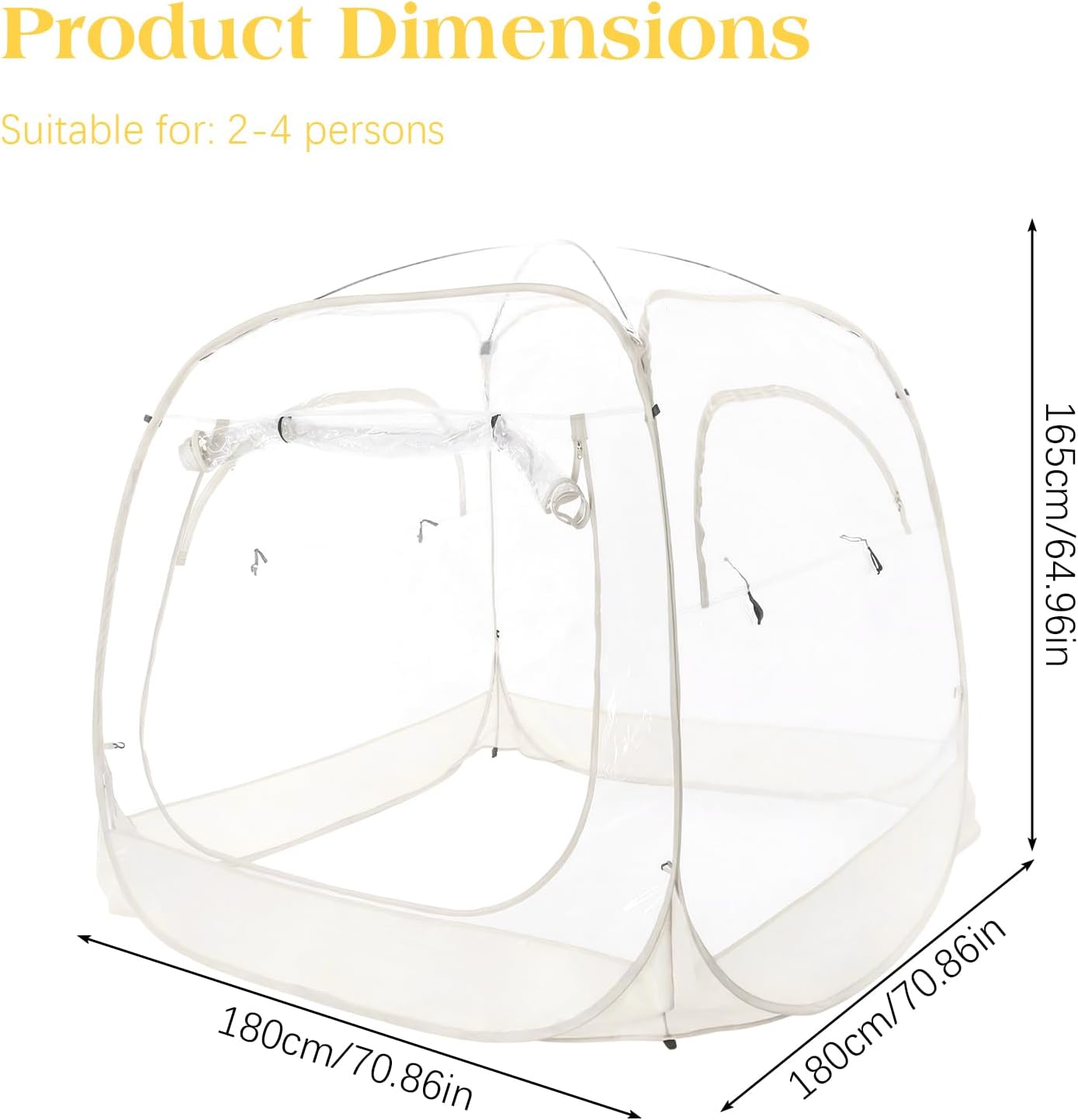 Screen House for Patios 5x5ft Large Oversize 2-4 Person Pop Up Bubble Tent for Outdoor Activities Sports Events Camping Fishing Cheering
