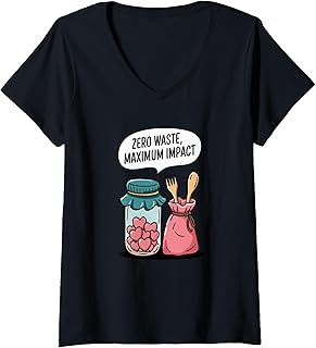 Womens Zero Waste, Maximum Impact: Live Sustainably V-Neck T-Shirt