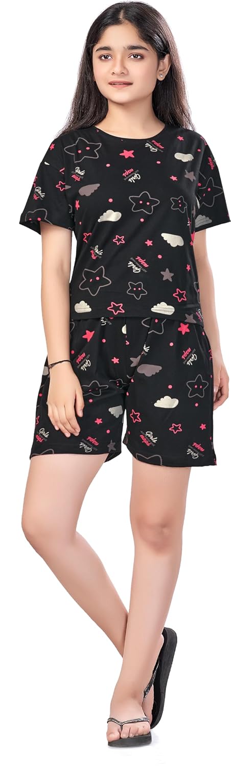 BLOEM Girls Cotton Colorblock Nightsuit | Top & Shorts Set for Girls | Soft & Breathable Sleepwear Set - Review, Price and Buying Guide